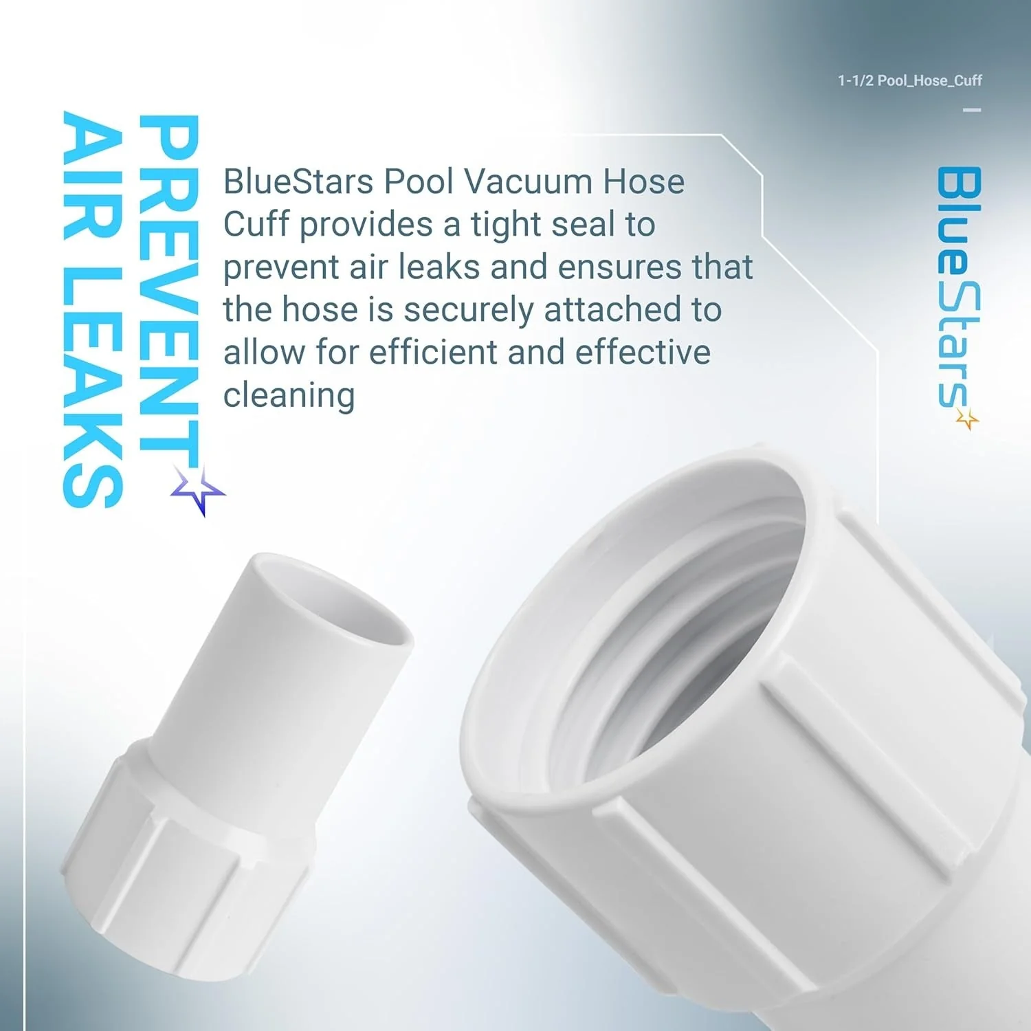 [Lifetime Warranty] 1-1/2 Inch Pool Vacuum Hose Cuff - Replacement for 1-1/2" diameter Spiral-Wound Pool Hose Ends, Connect Vacuum Head - Pack of 4 - Image 3