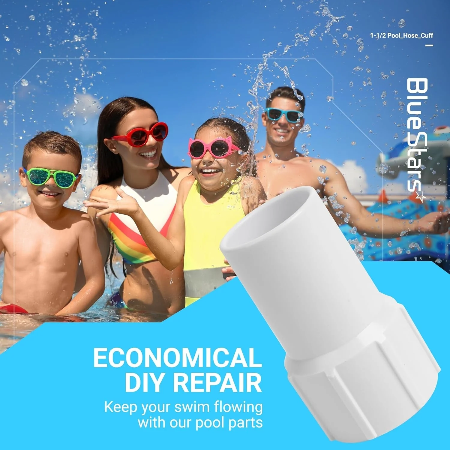 [Lifetime Warranty] 1-1/2 Inch Pool Vacuum Hose Cuff - Replacement for 1-1/2" diameter Spiral-Wound Pool Hose Ends, Connect Vacuum Head - Pack of 4 - Image 7