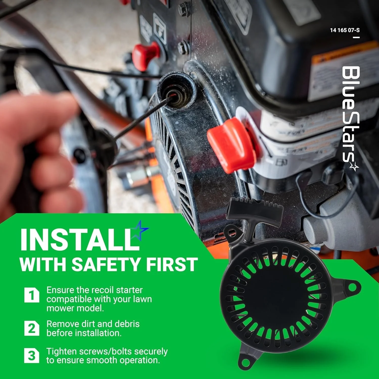 [Lifetime Warranty] 14 165 07-S Recoil Starter Pull Start - Compatible with Kohler XT149 XT173 XT650 XT675 XT775 XT800 XT-6 XT-7 Lawn Mower - Replaces 14-165-01 14-165-01-S - Image 7