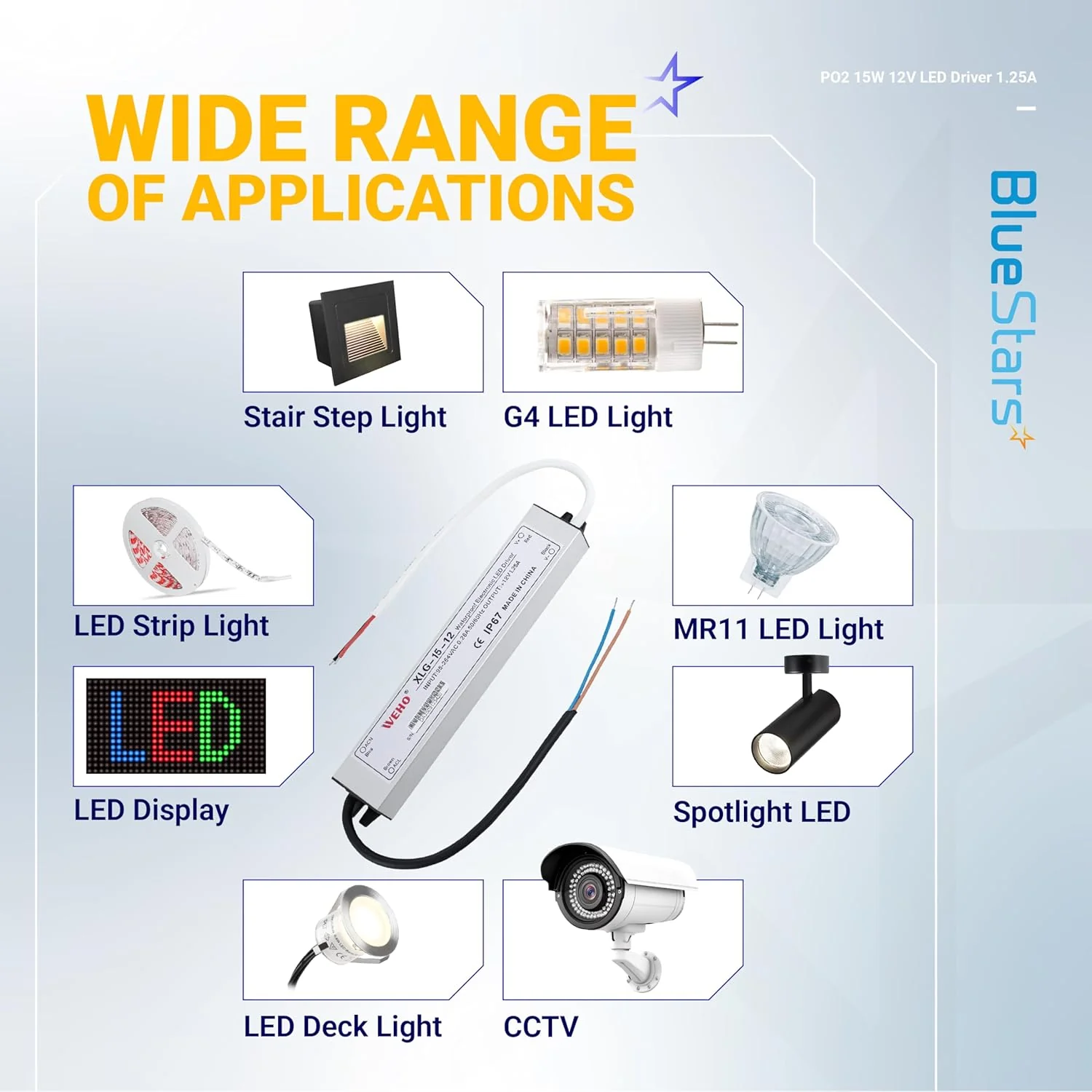 [Lifetime Warranty] 15W 12V LED Power Supply Driver 1.25A, 120V AC to 12V DC, IP67 Waterproof - Pack of 2 - Image 6