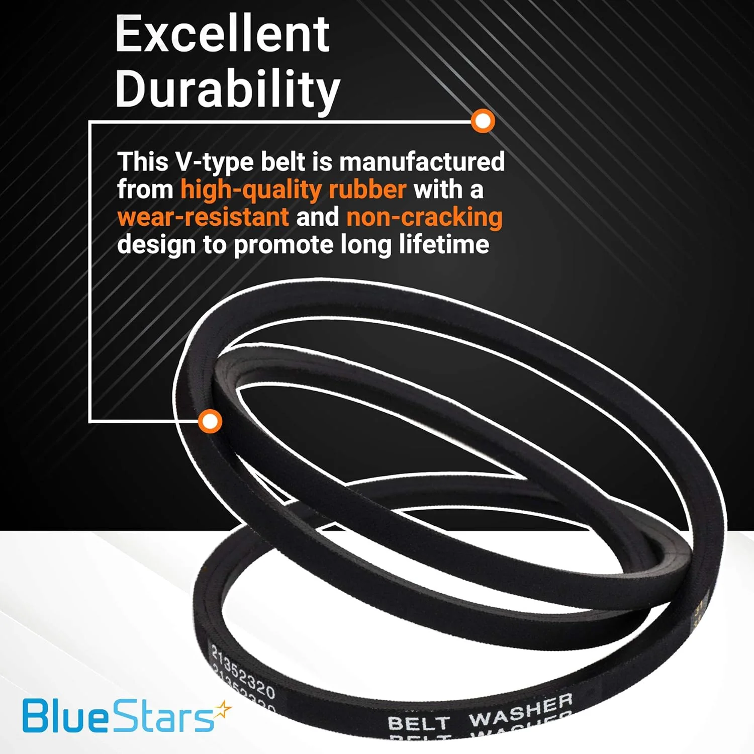 [Lifetime Warranty] 21352320 51-1/8" Washer Drive Belt Replacement - Compatible with Whirlpool & Maytag Washers - Replaces 21001478 WP21352320 PS11738882 AP6005822 35-2073 35-2320 - Image 4