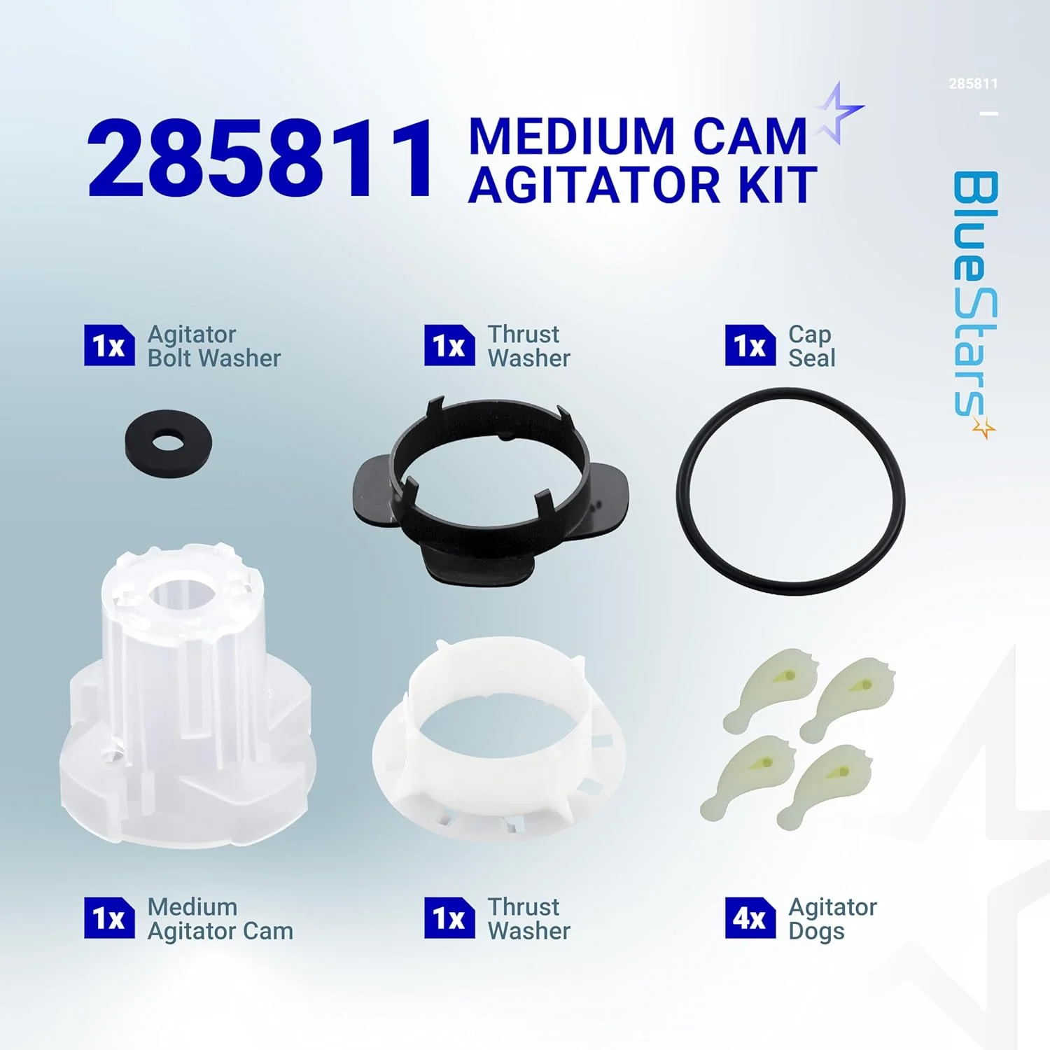 [Lifetime Warranty] 285811 Medium Cam Agitator Repair Kit - Compatible with Whirlpool, Kenmore Washers - Replaces AP3138838, 2744, 285746, 285811VP, 3347410, 3351001, 3363663, AH334650, EA334650 - Image 6