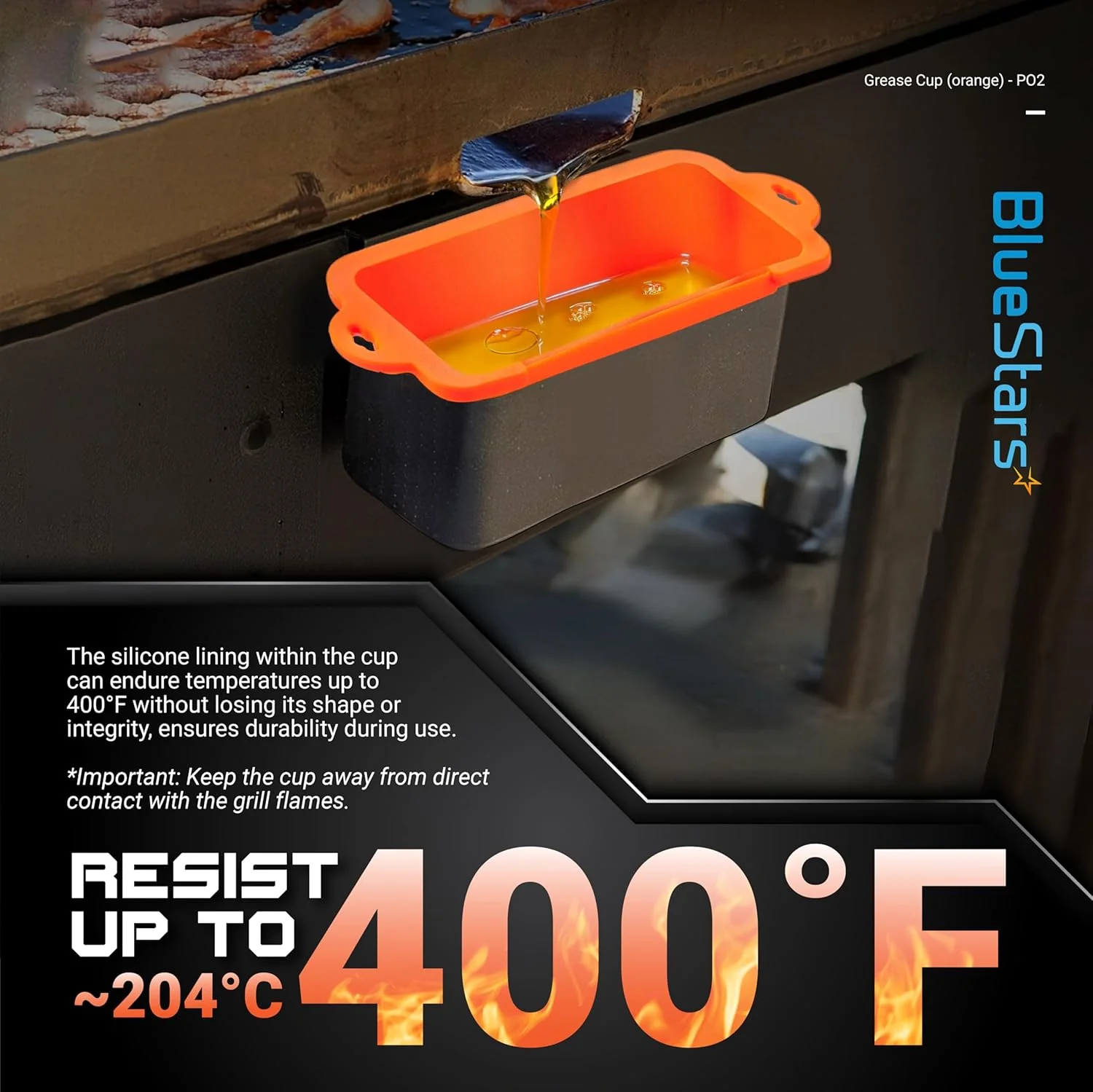 [Lifetime Warranty] Silicone Grease Cup Liners - Compatible with Blackstone Griddles - Metal-Reinforced Rim, Heat-Resistant Reusable Drip Pan Liners - Pack of 2 - Image 6