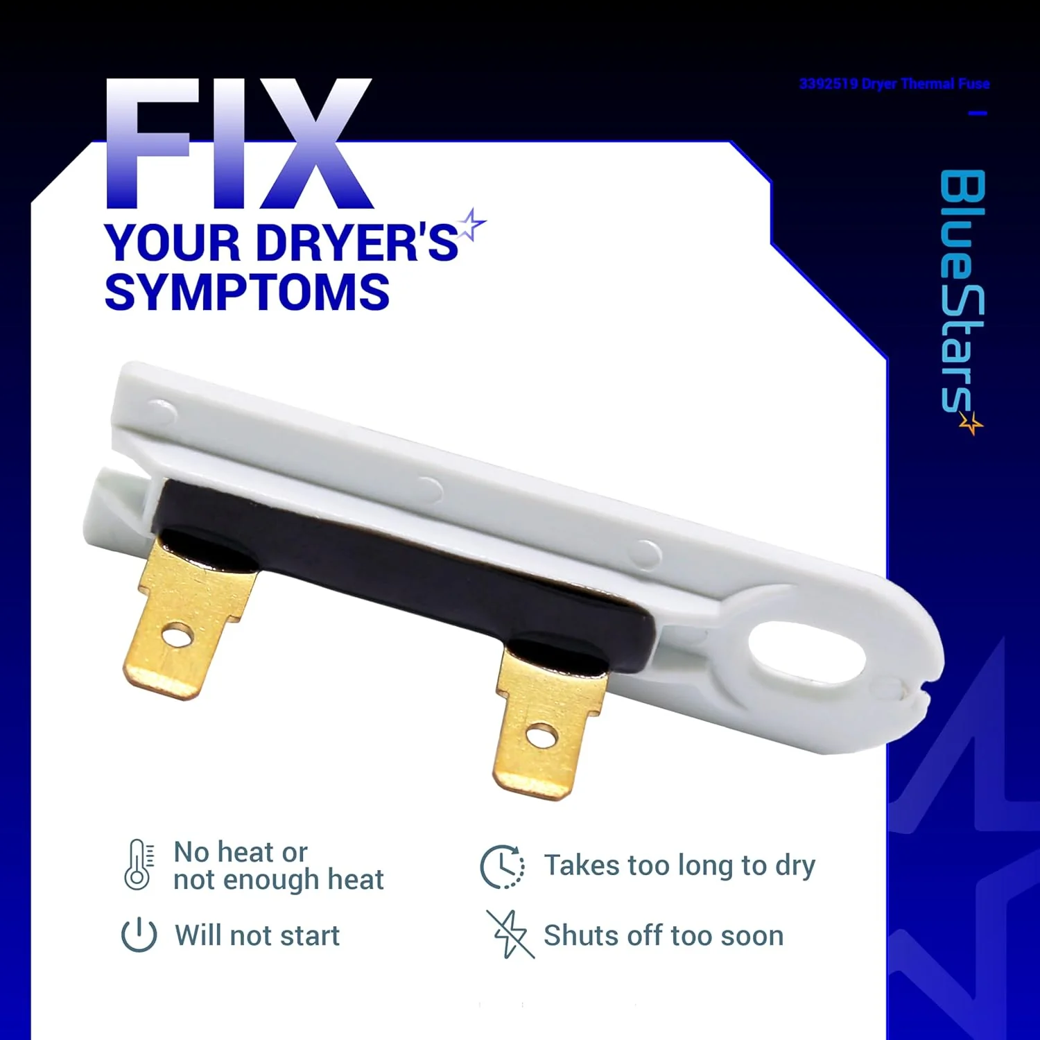 [Lifetime Warranty] 3392519 Dryer Thermal Fuse - Compatible with Whirlpool Kenmore - Replaces AP6008325 G4AP0500 3388651 694511 80005 WP3392519VP - Pack of 2 - Image 3