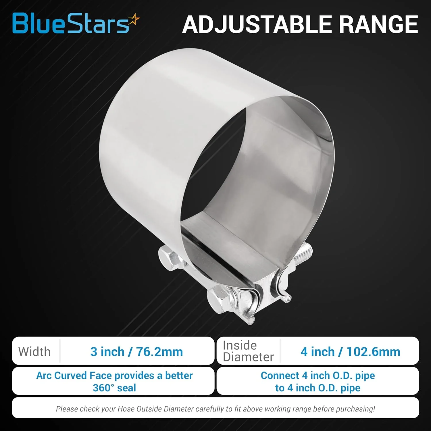 [Lifetime Warranty] 4" Butt Joint Band Clamp with 304 Stainless Steel - Image 4