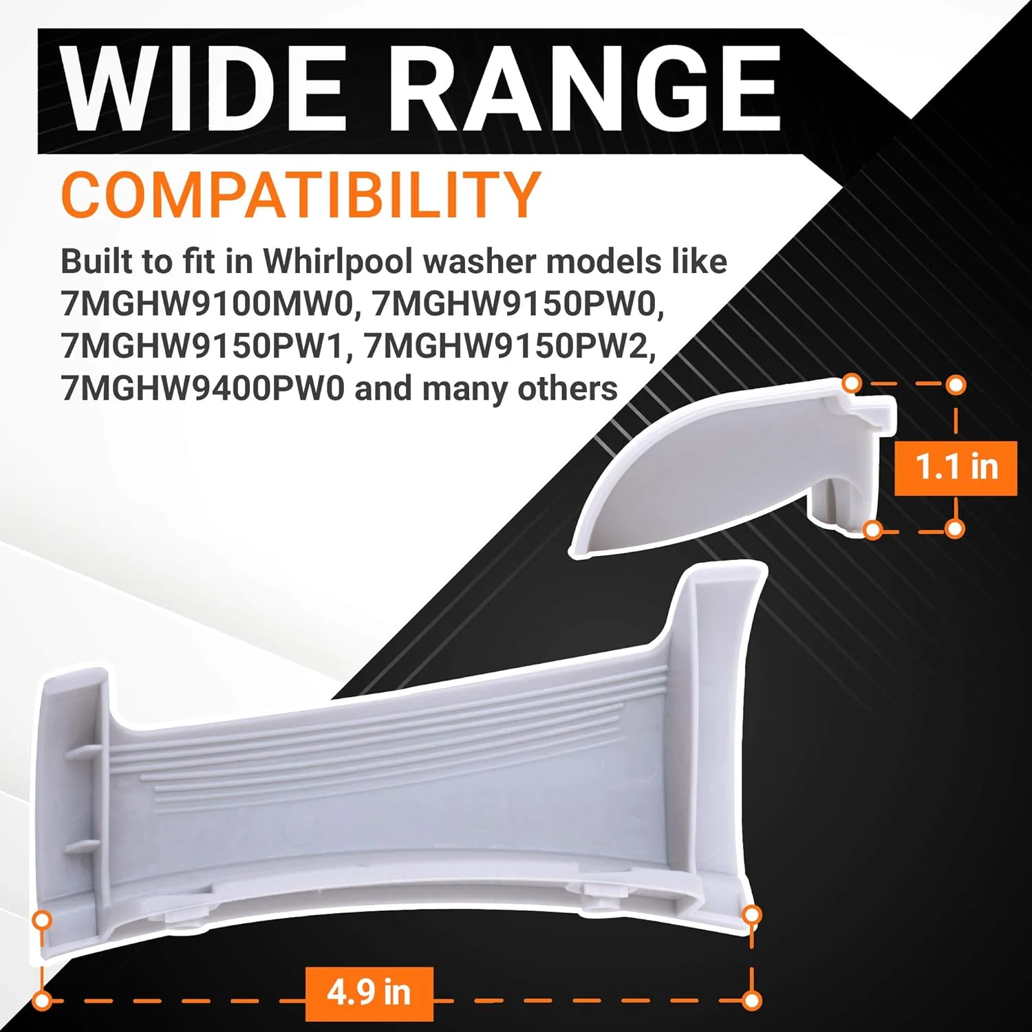 [Lifetime Warranty] 8181846 Washer Door Handle - Compatible with Whirlpool Duet Washers GHW9100LW1 GHW9150PW4 GHW9300PW4 GHW9150PW1 GHW9150PW0 GHW9200LW GHW9400PW4 - Replaces PS11744938 AP6011739 - Image 3
