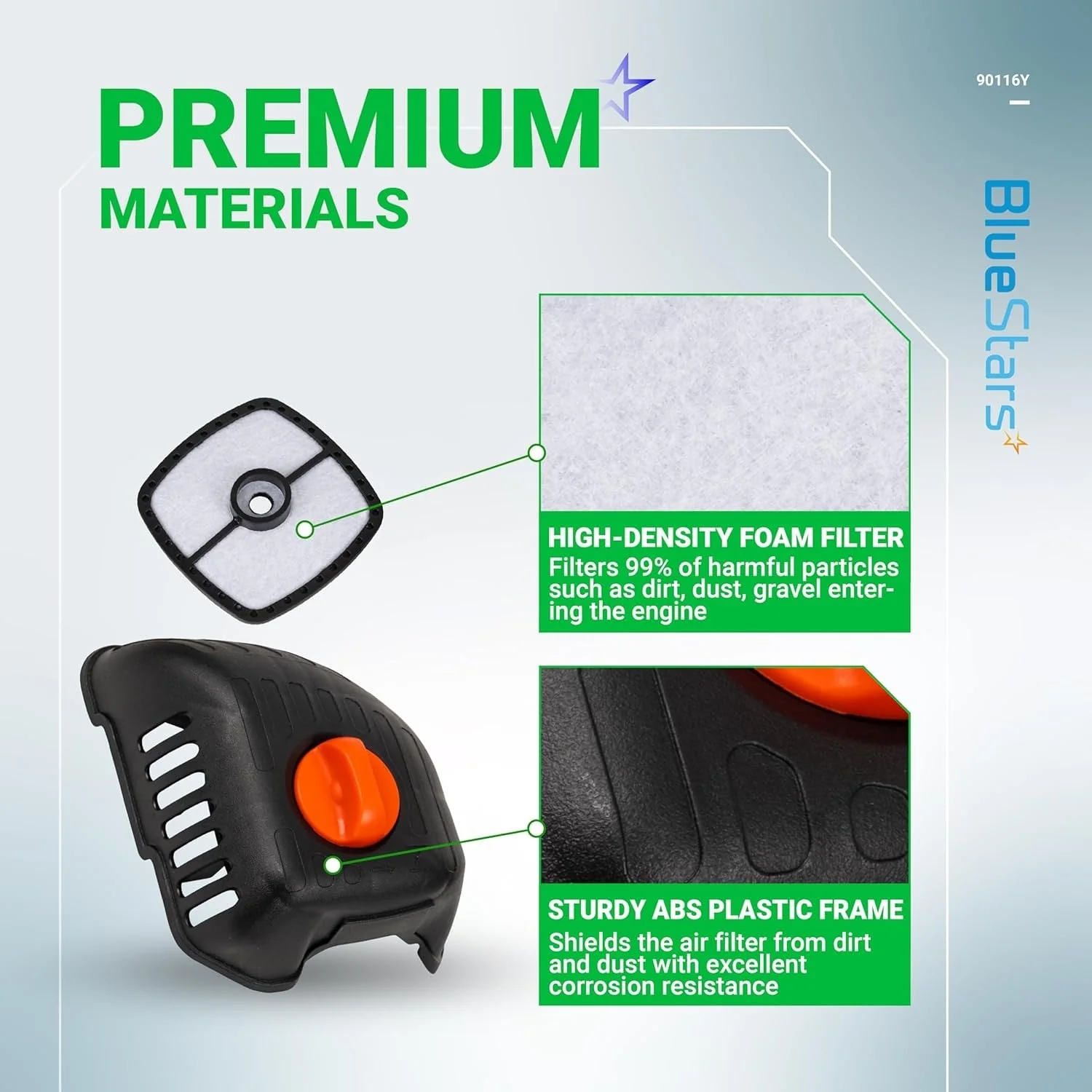 [Lifetime Warranty] 90116Y Air Filter Cover Kit - Compatible with Echo SRM-225, GT-225, PAS-225, PE-225, PPF-225, SHC-225 - Replaces 13031054130, A232000480, V299000250 (Includes Thumbscrew) - Image 5