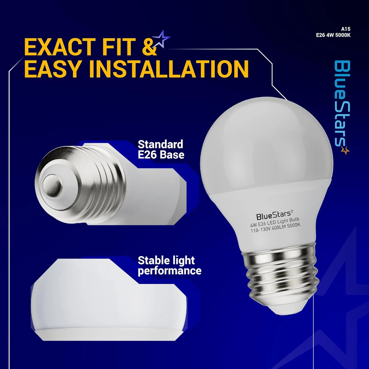 [Lifetime Warranty] A15 LED Refrigerator Light Bulb 4W (40 Watt Equivalent) E26 - Pack of 2 - Image 3