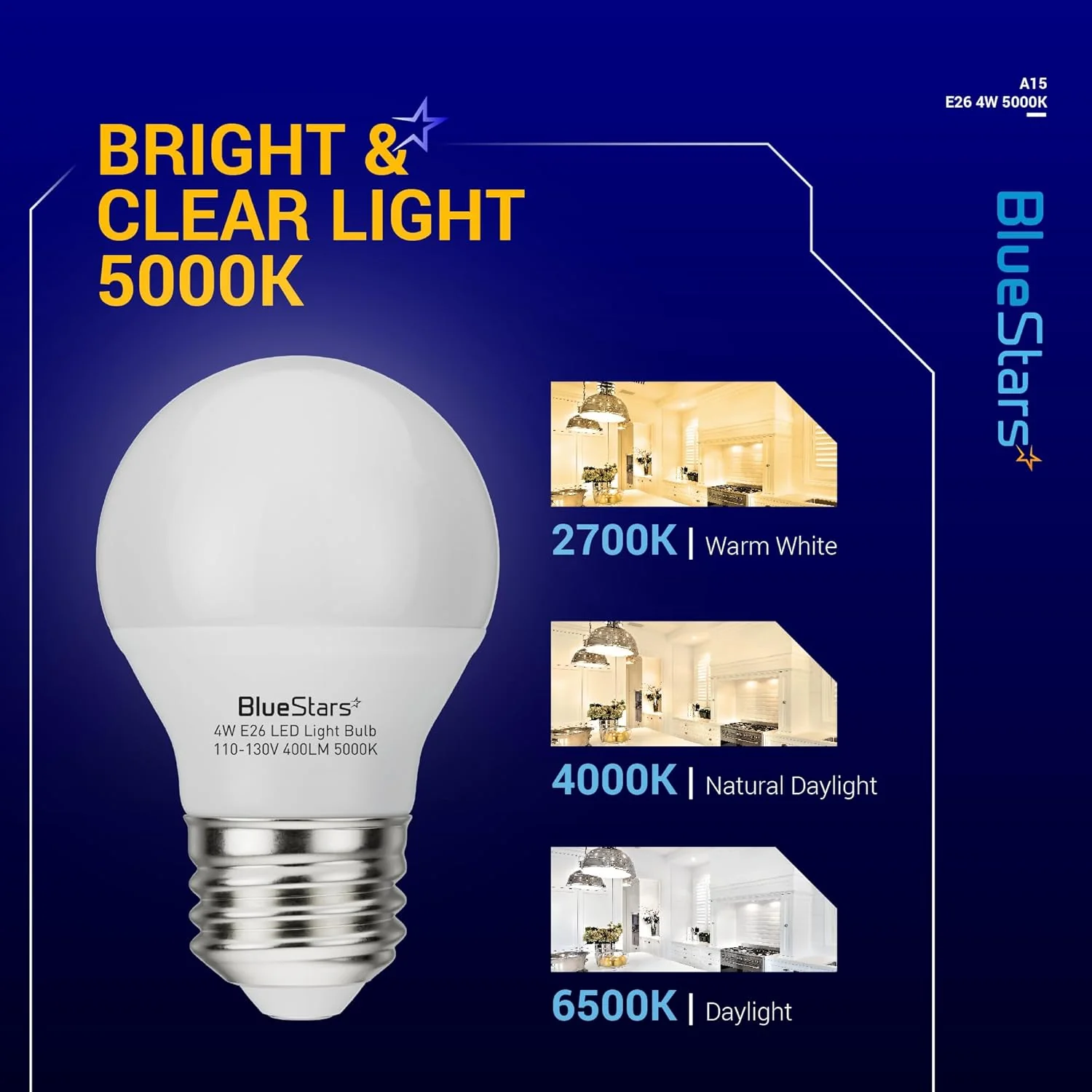 [Lifetime Warranty] A15 LED Refrigerator Light Bulb 4W (40 Watt Equivalent) E26 - Pack of 2 - Image 5