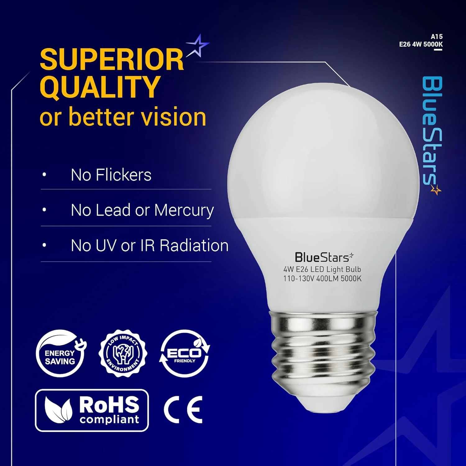 [Lifetime Warranty] A15 LED Refrigerator Light Bulb 4W (40 Watt Equivalent) E26 - Pack of 2 - Image 7
