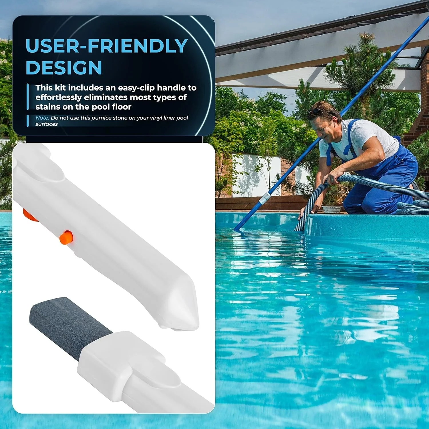 [Lifetime Warranty] Pool Pumice Stone with EZ-Clip Handle Pumice Sticks Stone - Image 4