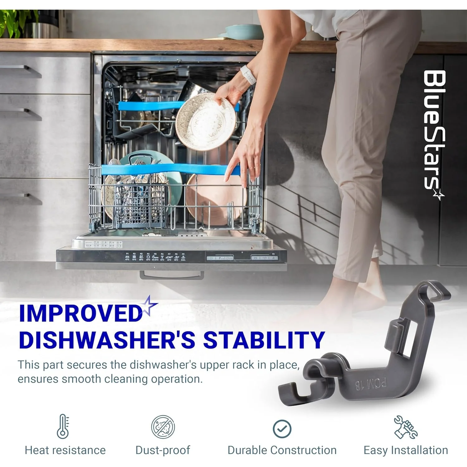 [Lifetime Warranty] W10082853 Dishwasher Tine Pivot Clip - Compatible for Whirlpool Kenmore KitchenAid Dishwashers - Replaces WPW10082853 PS11748190 PS1734891 1446946 - Pack of 2 - Image 3