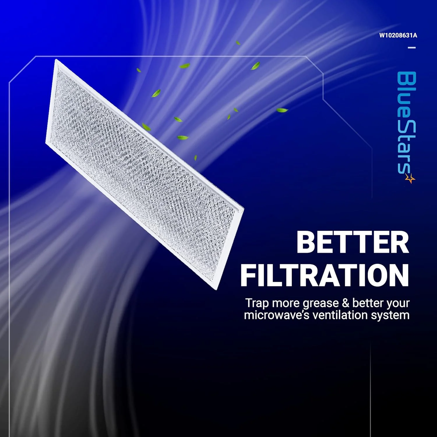 [Lifetime Warranty] W10208631A Microwave Grease Filter Replacement 5.78" x 12.91" Aluminum Mesh Screen Grease Filters - Compatible with Whirlpool GE Microwaves - Pack of 2 - Image 3