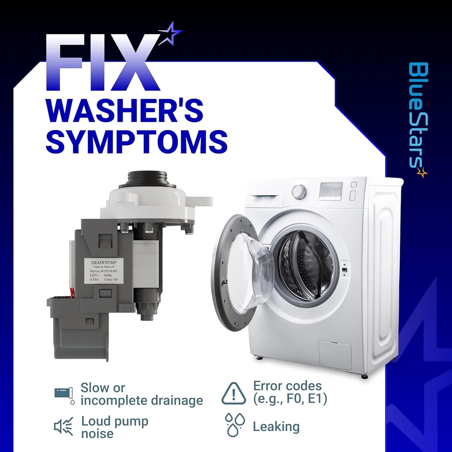 [Lifetime Warranty] W10276397 Washer Drain Pump for Whirlpool Kenmore Maytag Washing Machines - Replaces WPW10276397VP B40-3A 1874334 AP6018417 LP397 PS11751719 - Image 6