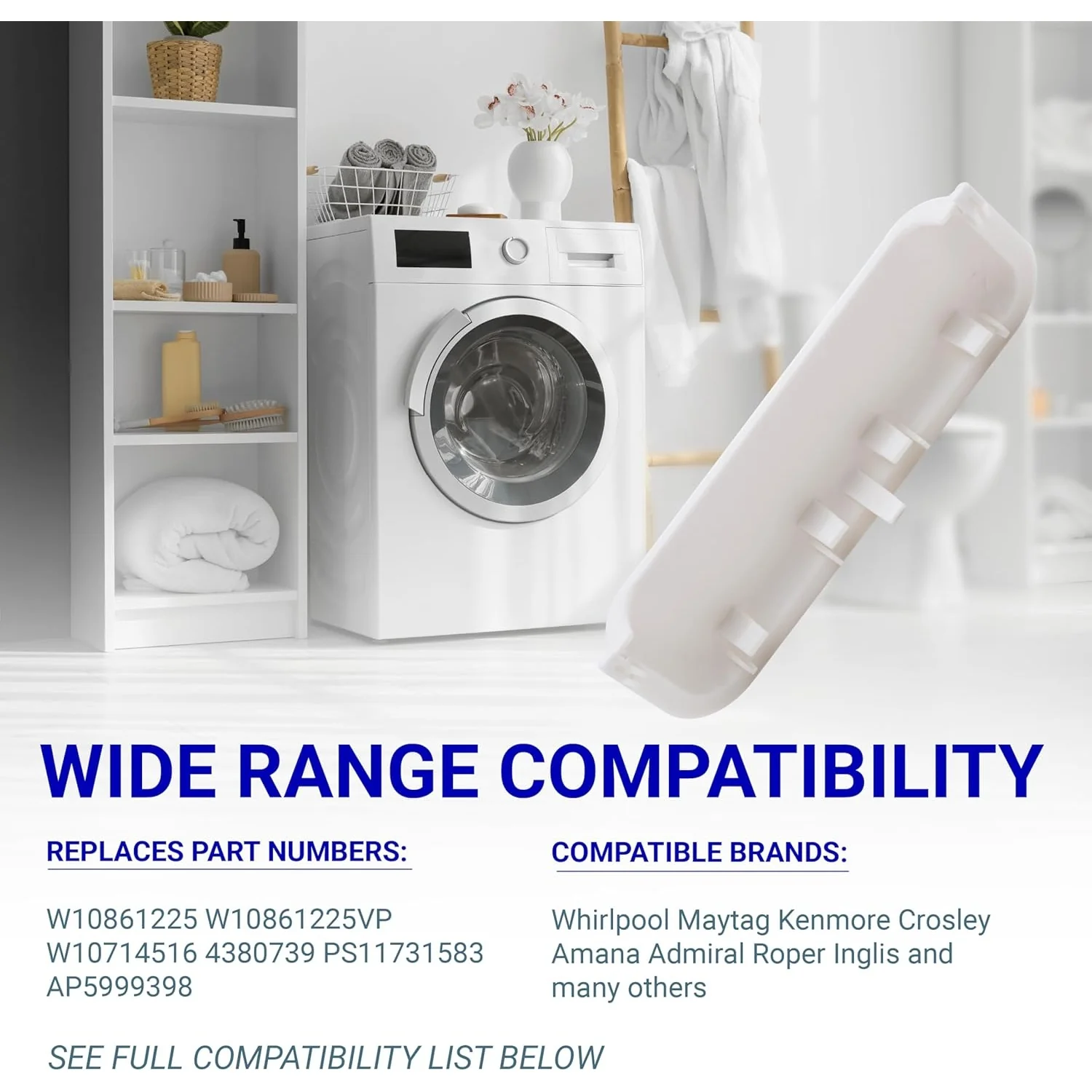 [Lifetime Warranty] W10861225 W10714516 Dryer Door Handle - Compatible with Whirlpool Kenmore Maytag Amana Dryers - Replaces AP5999398 PS11731583 W10861225VP - Image 7